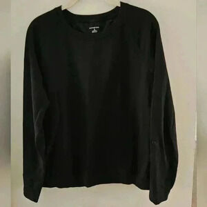 LANDS END cotton navy crew neck pullover sweatshirt size small